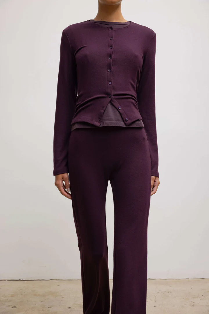 Lauren Classic Cardigan - Dark Berry