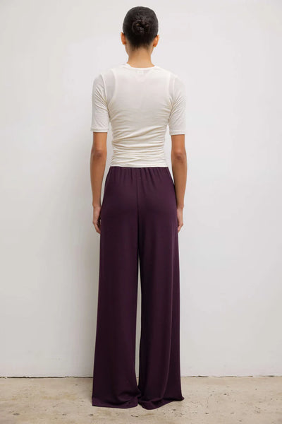 Lauren Pleated Pocket Pant - Dark Berry