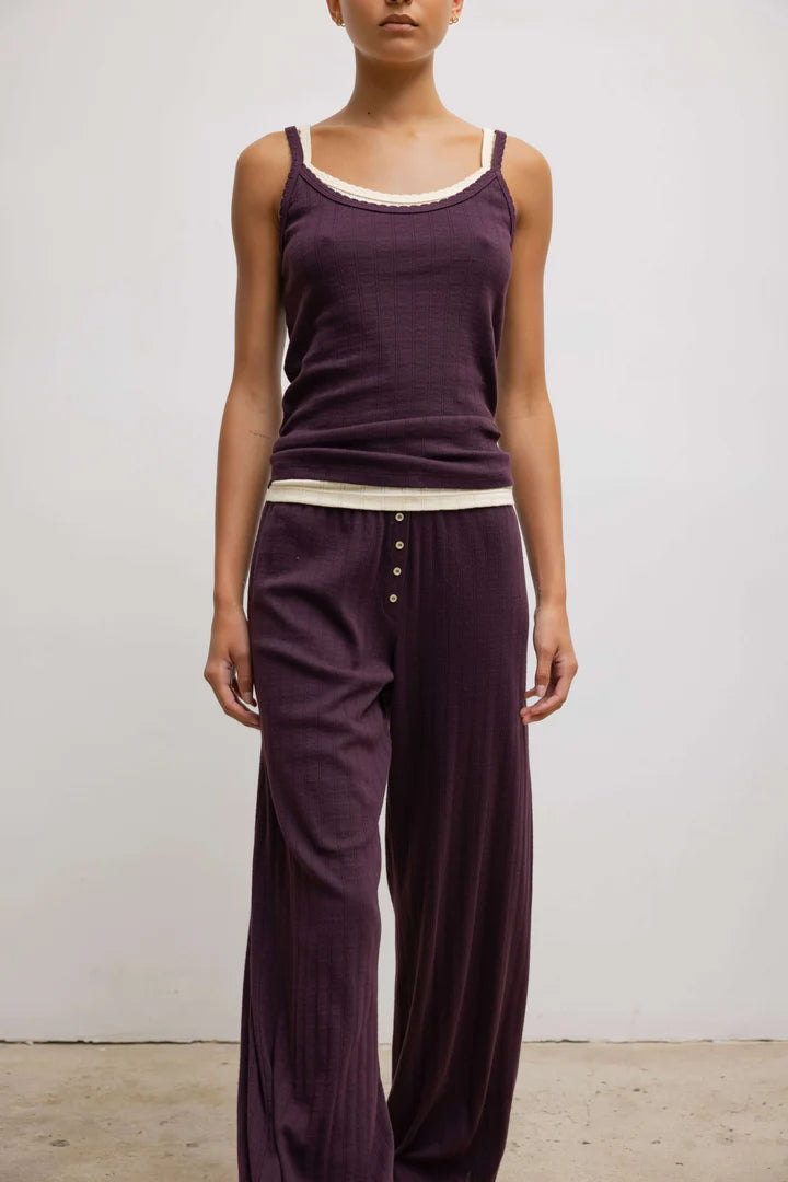 Pointelle Classic Tank Top - Dark Berry