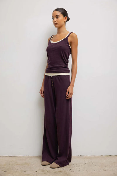 Pointelle Classic Tank Top - Dark Berry