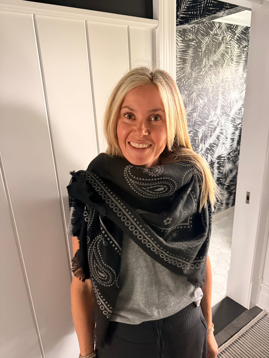Large Bandana Scarf - Black