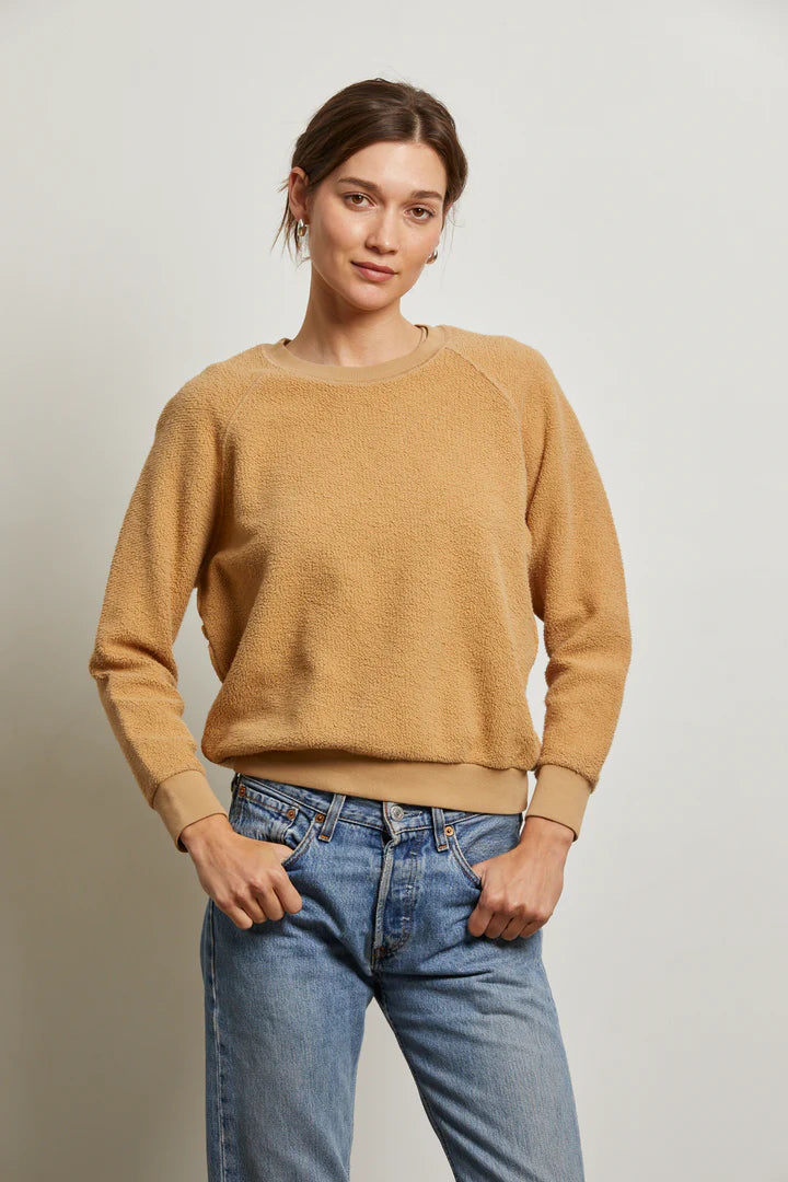 Ziggy Cotton Fleece Shrunken Crew - Suede