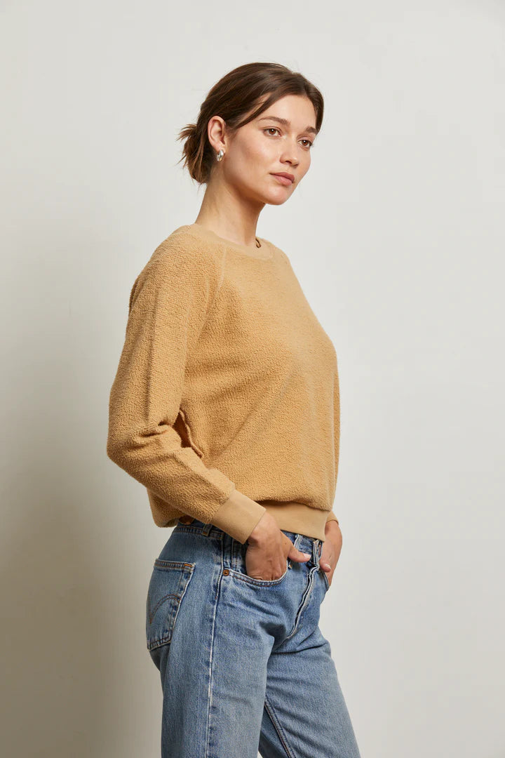 Ziggy Cotton Fleece Shrunken Crew - Suede