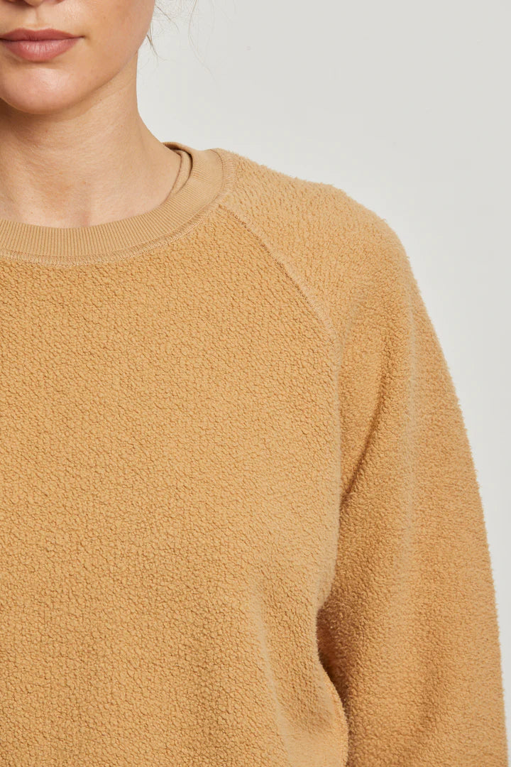 Ziggy Cotton Fleece Shrunken Crew - Suede