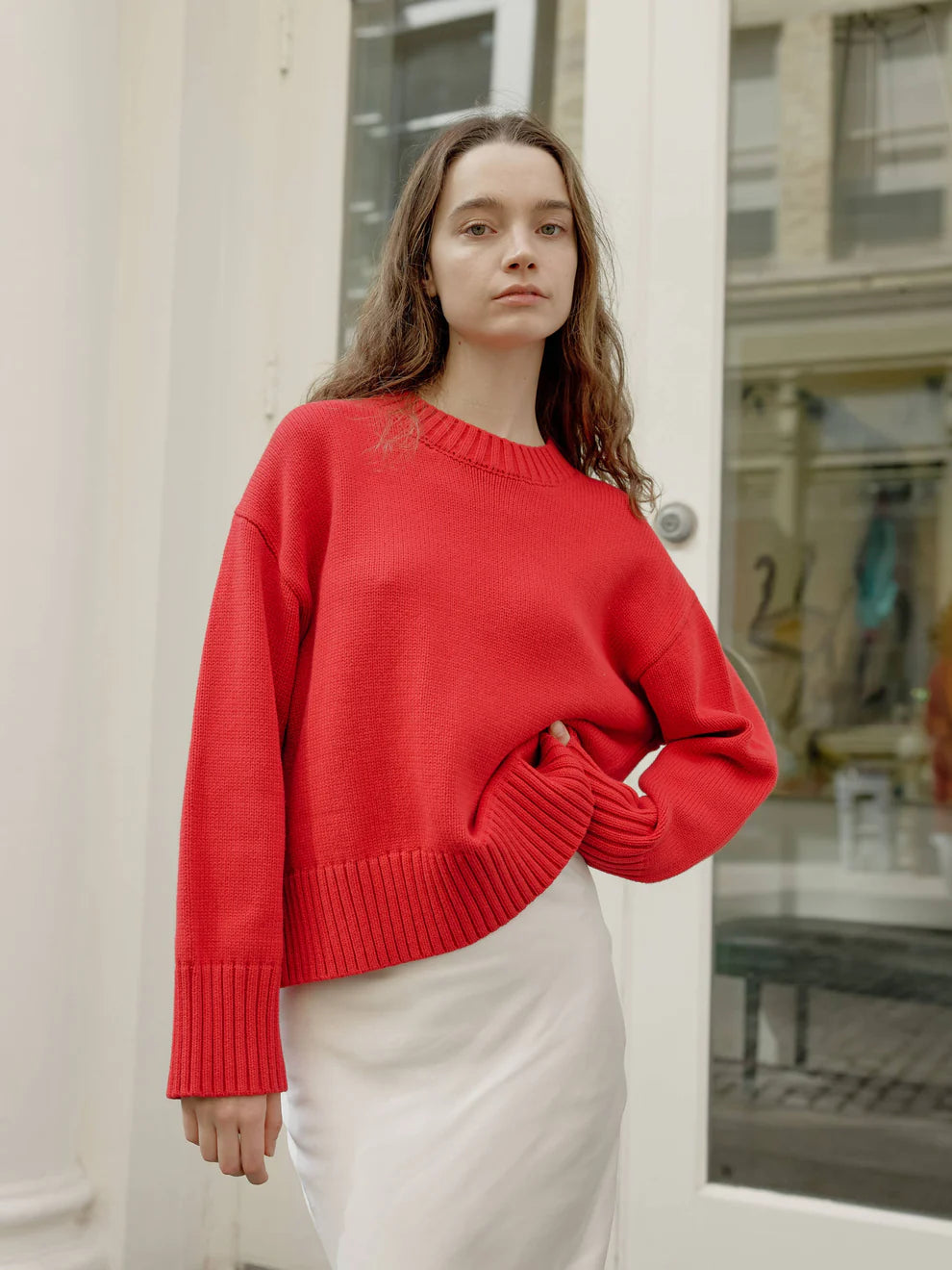 The Asher Sweater - Cherry Red