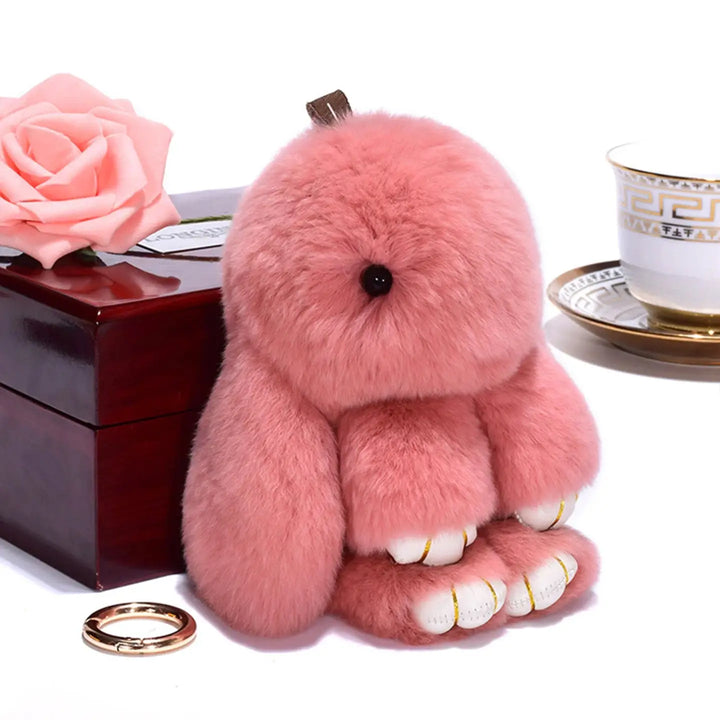 Rabbit Keychain - Coral