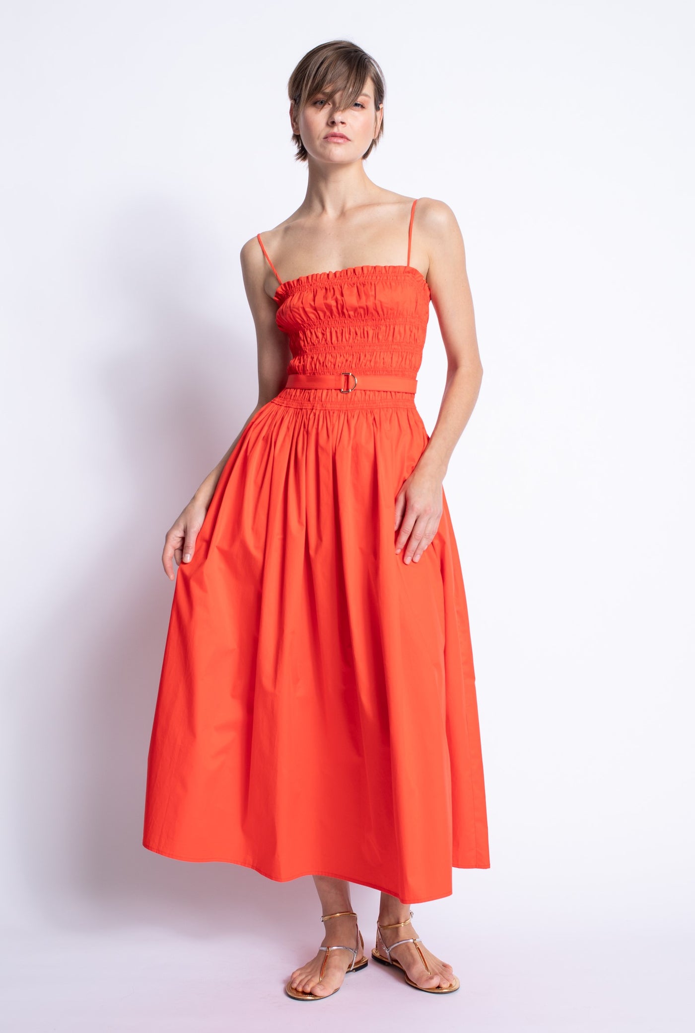 Panama Solid Dress - Naranja