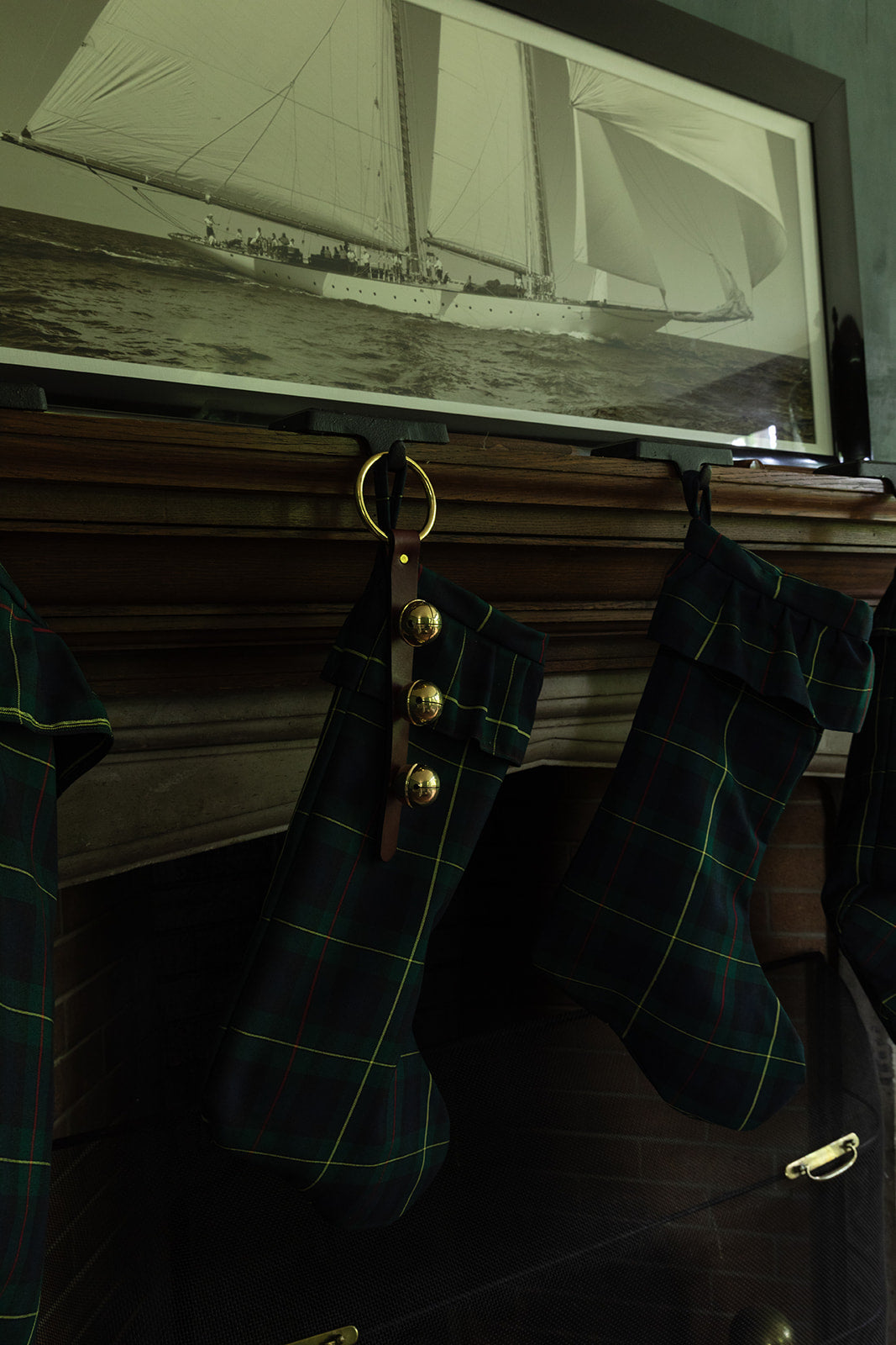 Sleigh Bells w/ Brass Ring - Evergreen