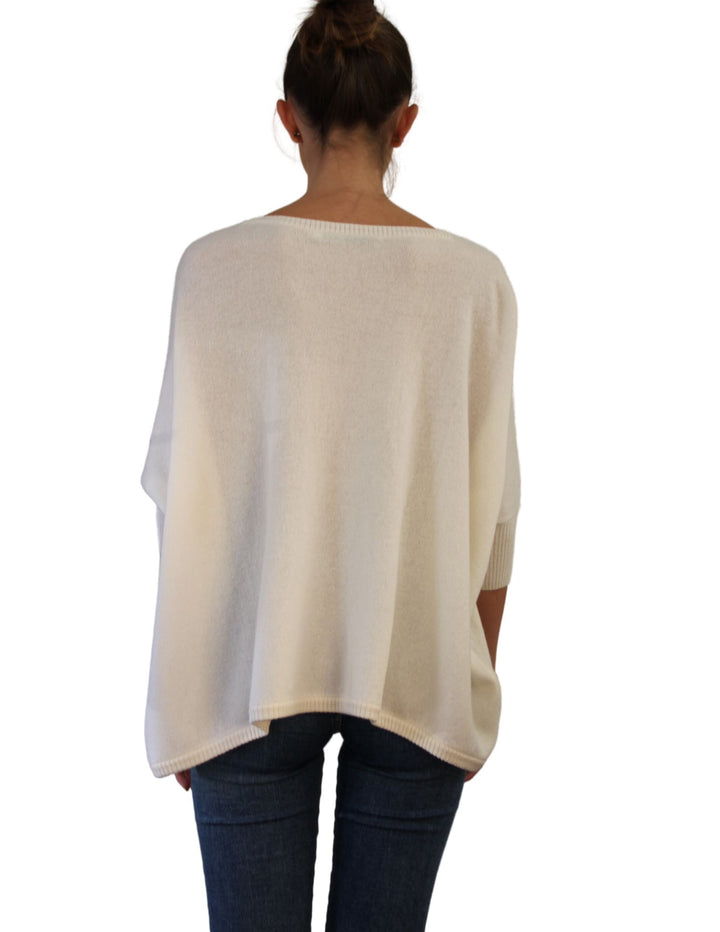 Nadine Cashmere Boxy Pullover Chalk