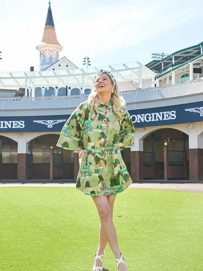 Derby Dress - Green and Gold
