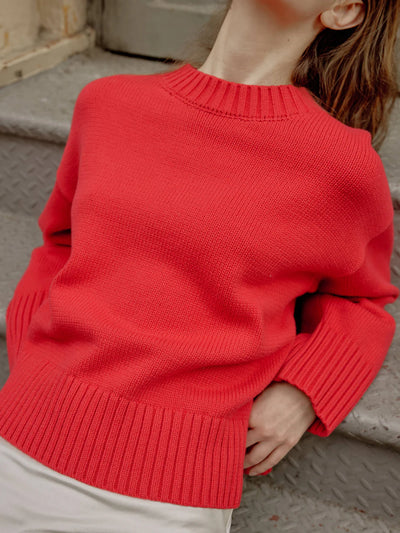 The Asher Sweater - Cherry Red