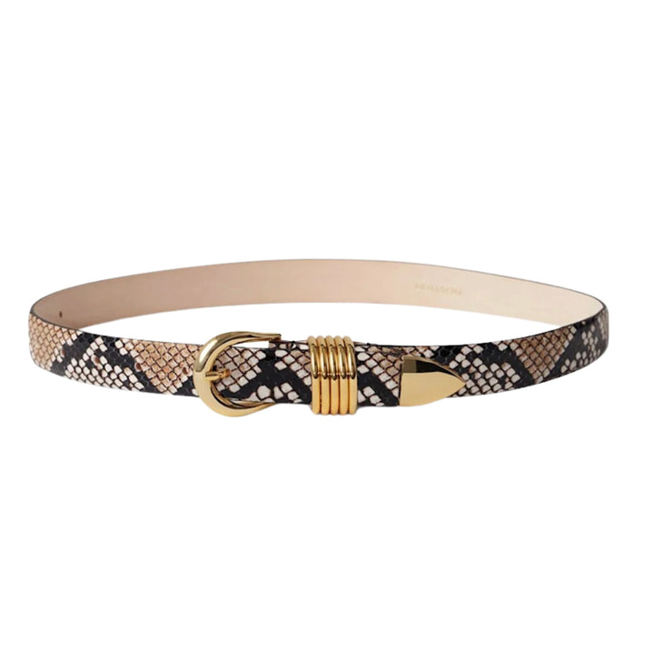 Hollyhock Embossed Leather - Desert Python/Gold