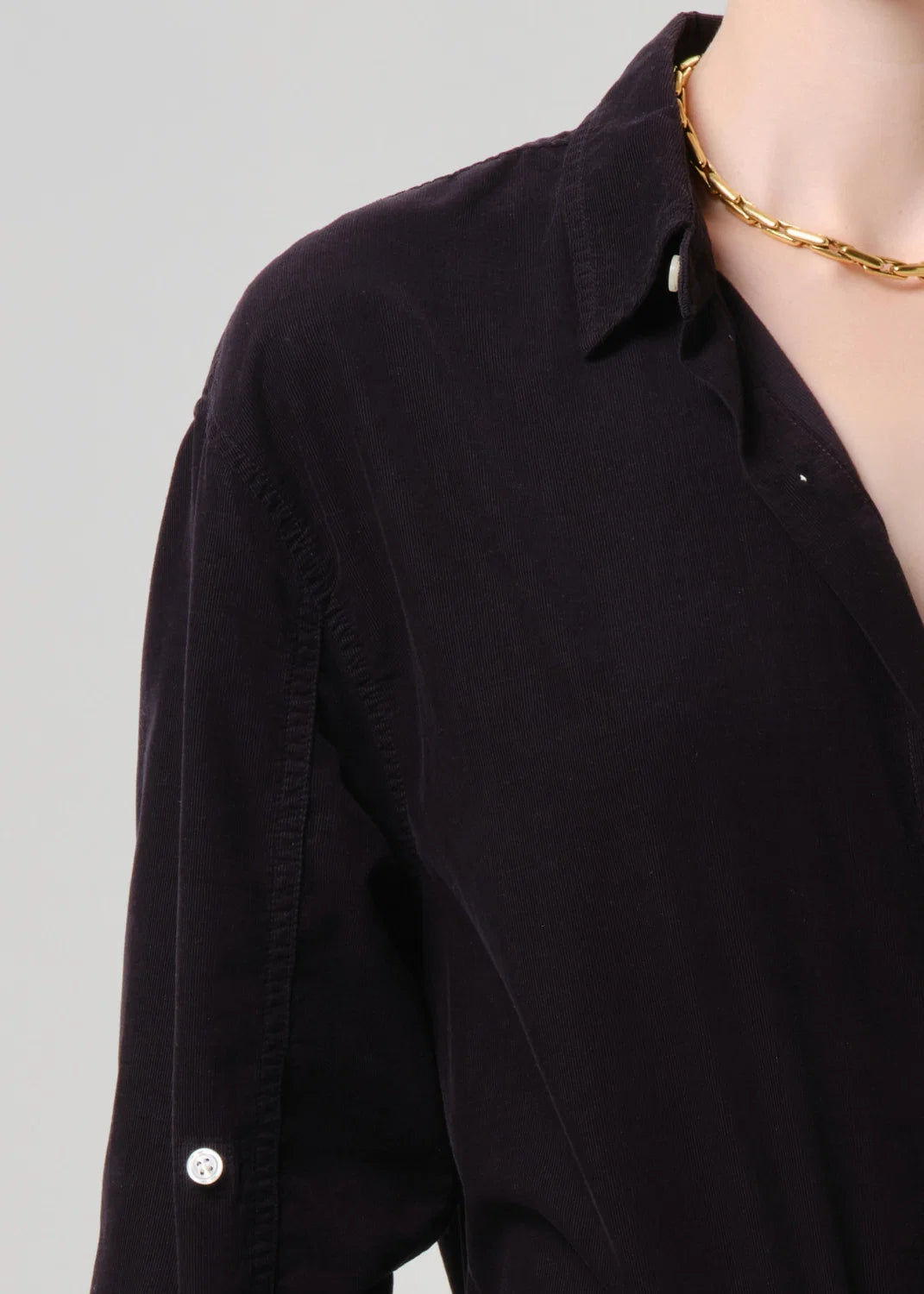Kayla Shirt Corduroy - Charcoal