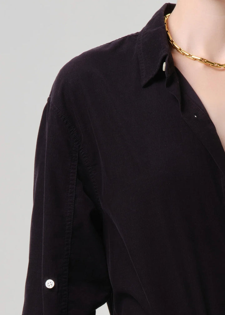 Kayla Shirt Corduroy - Charcoal