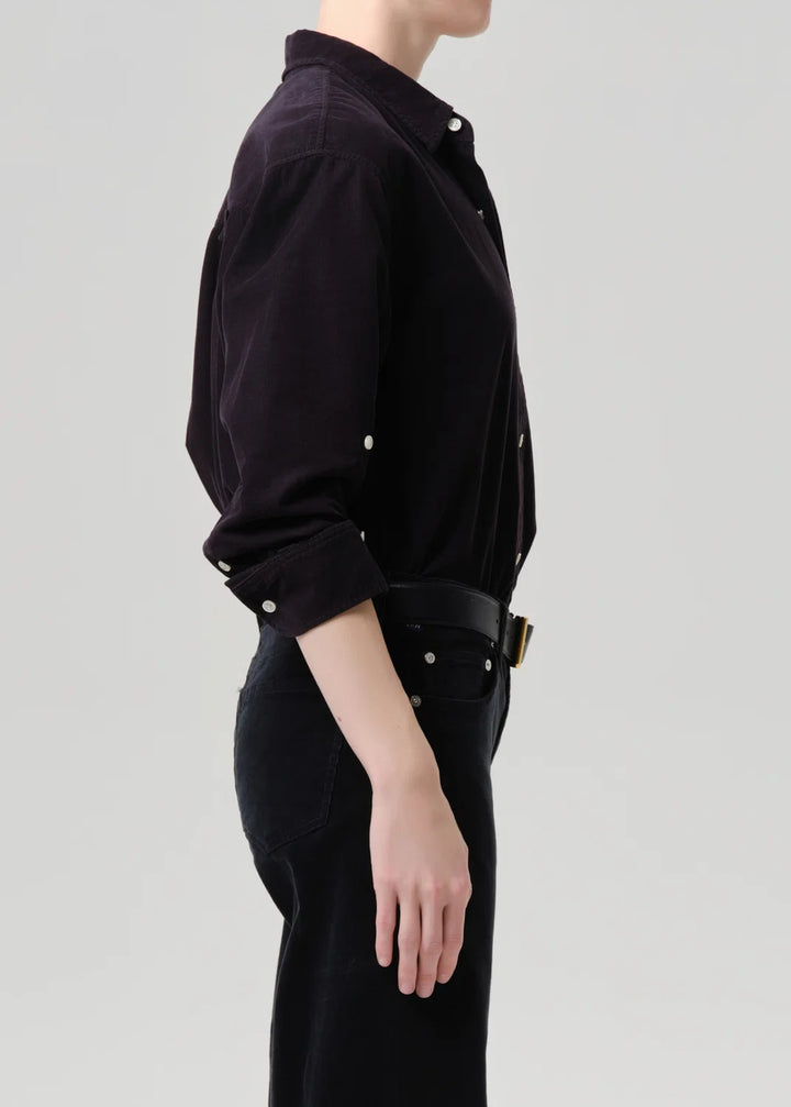 Kayla Shirt Corduroy - Charcoal