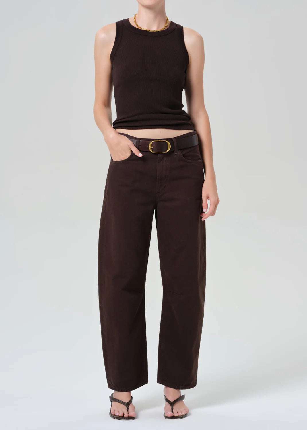 Isabel Rib Tank - Chocolate