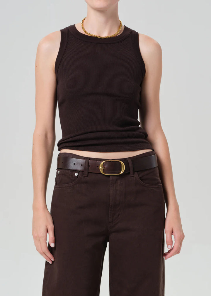 Isabel Rib Tank - Chocolate