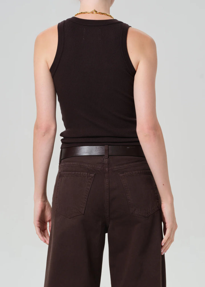 Isabel Rib Tank - Chocolate