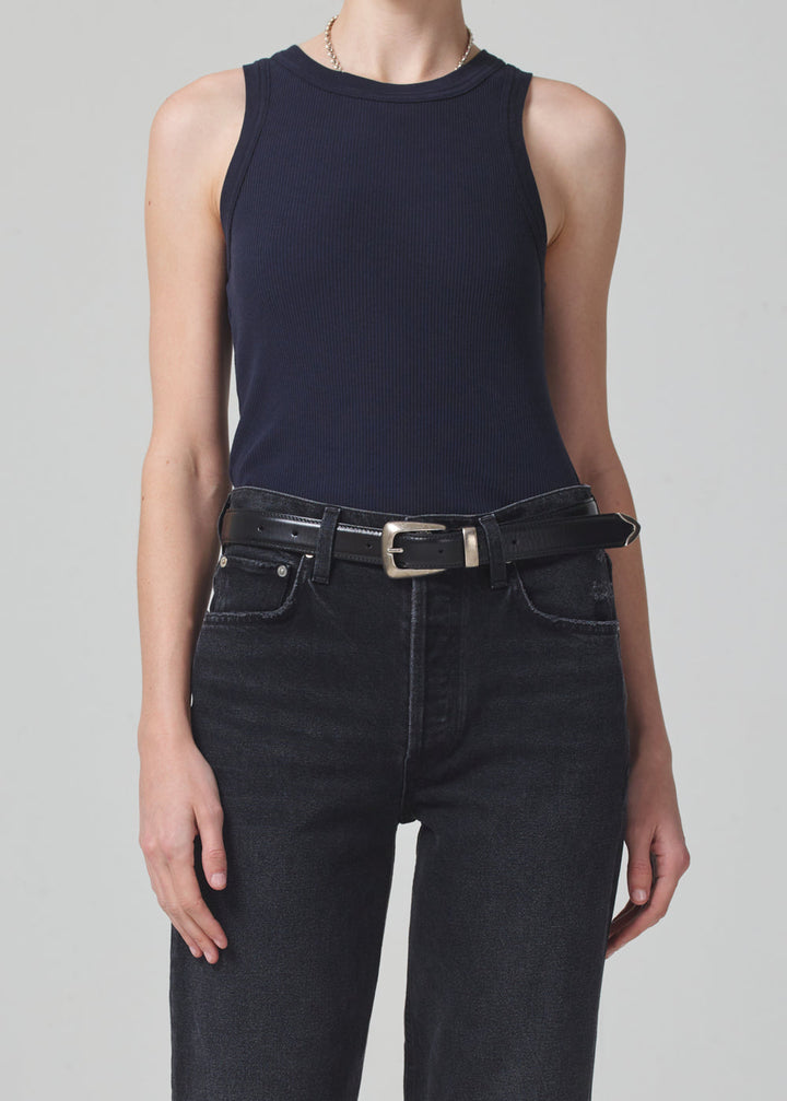 Isabel Rib Tank - Navy