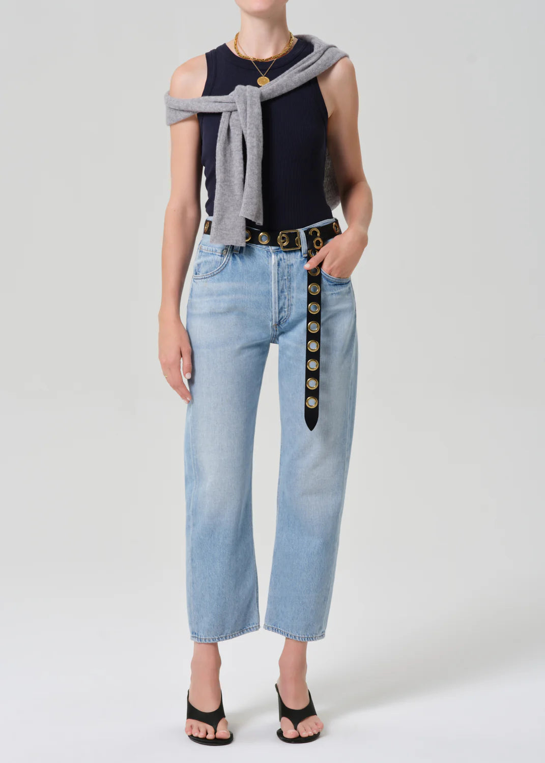 Isabel Rib Tank - Navy