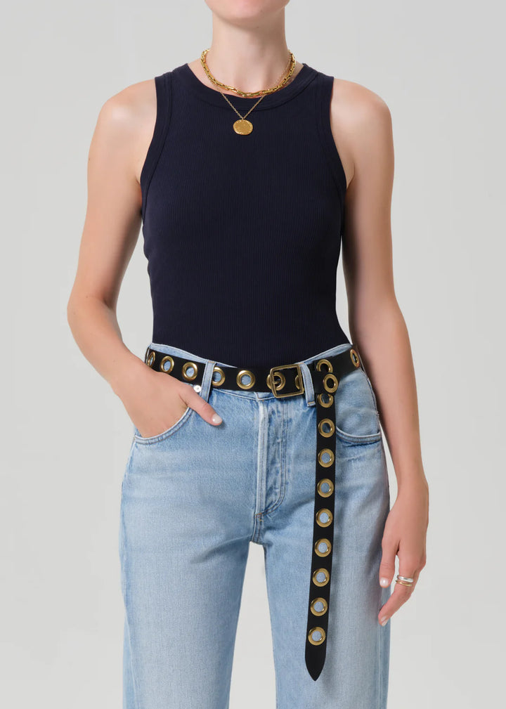 Isabel Rib Tank - Navy