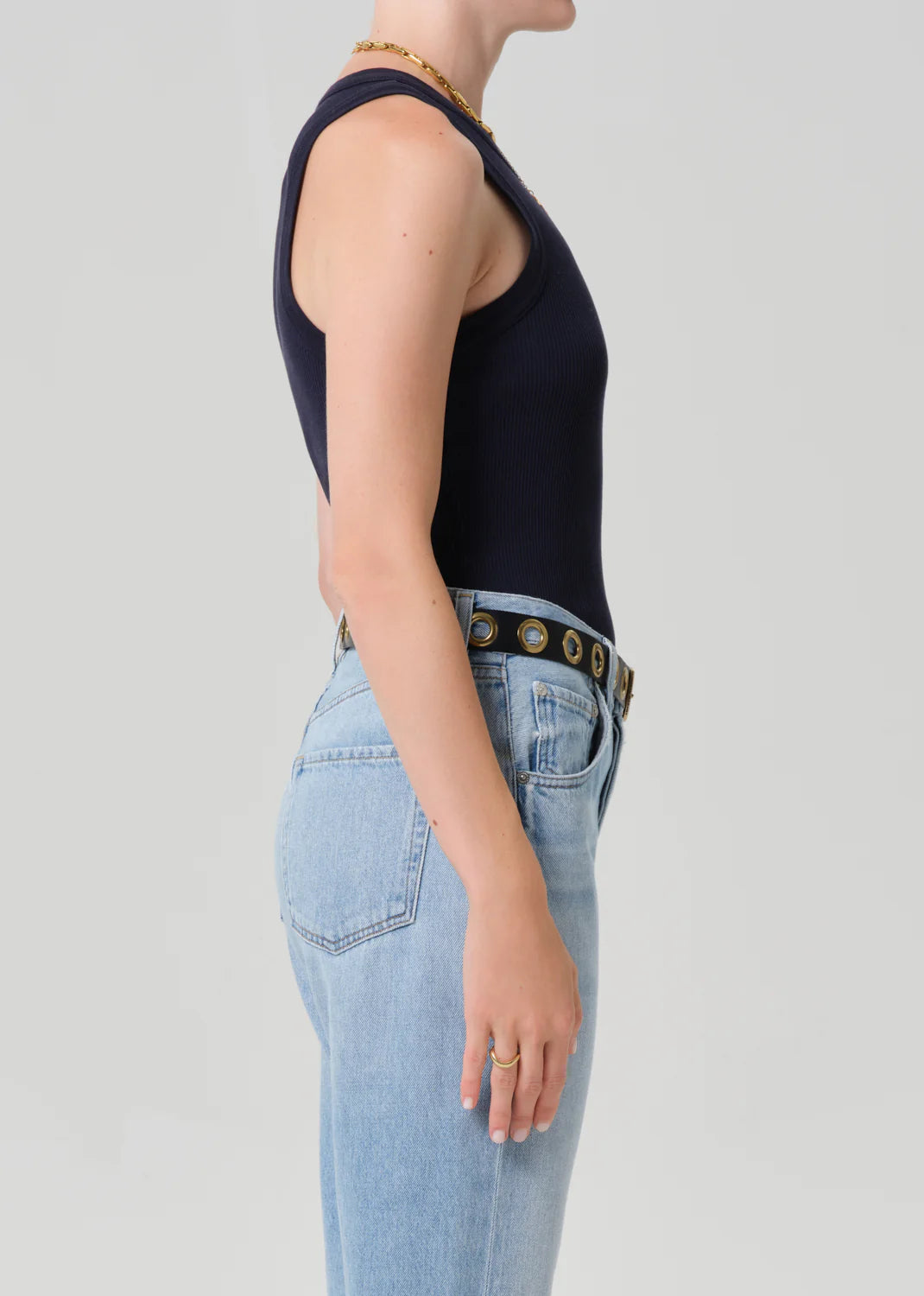 Isabel Rib Tank - Navy