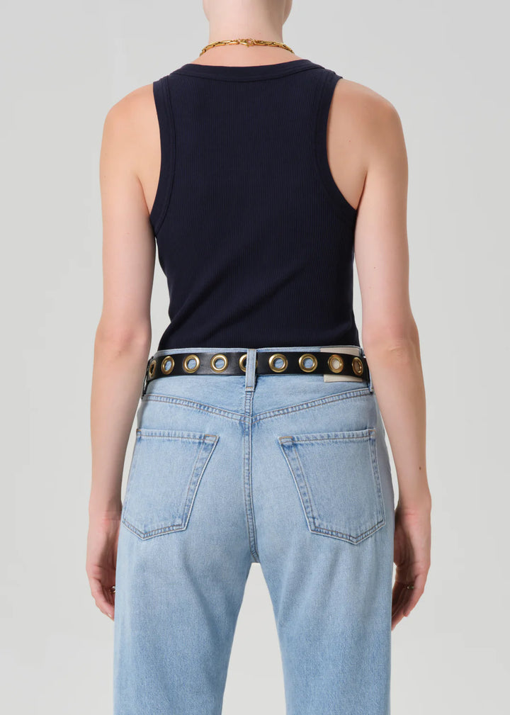Isabel Rib Tank - Navy