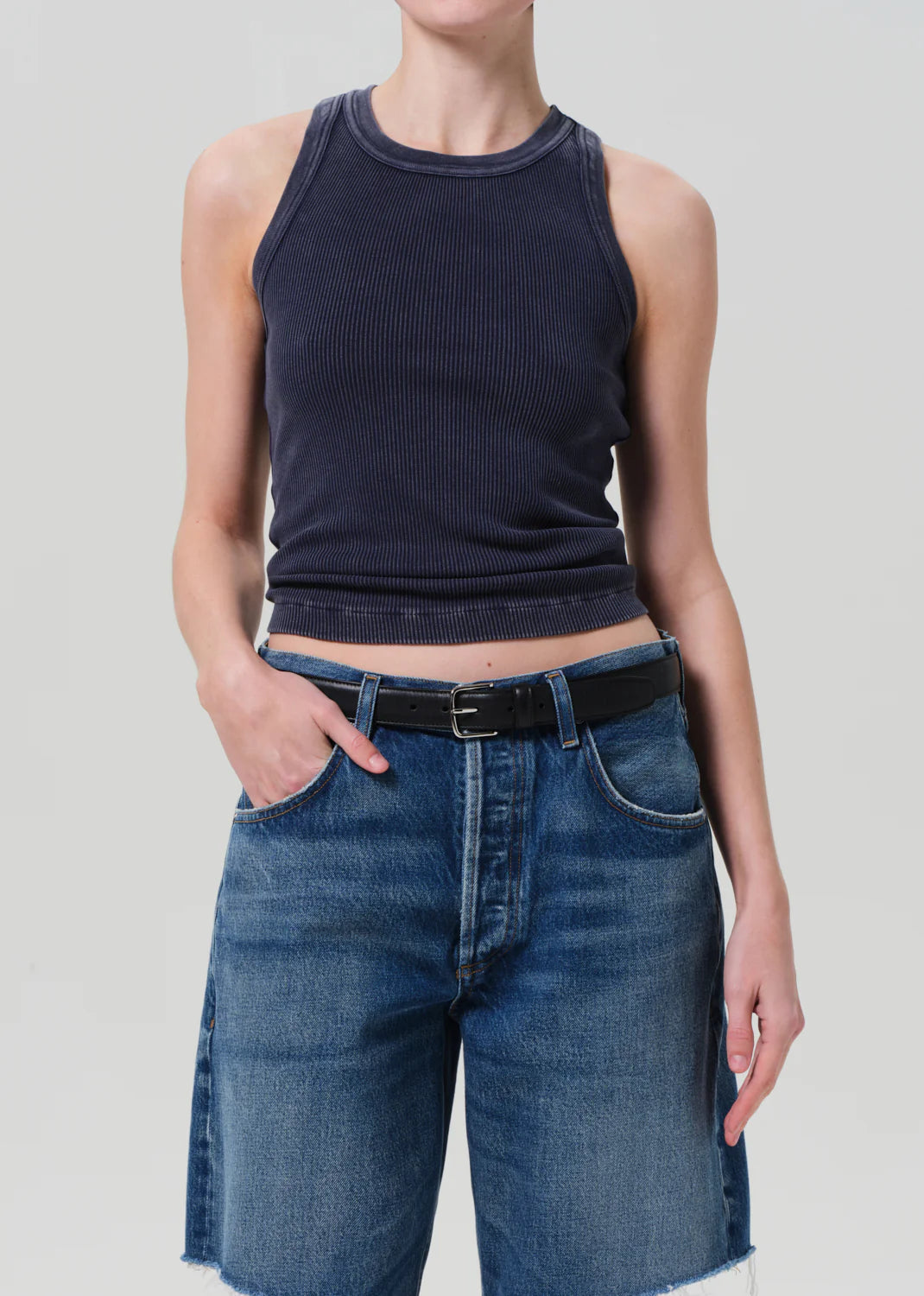 Isabel Rib Tank - Mineral Navy
