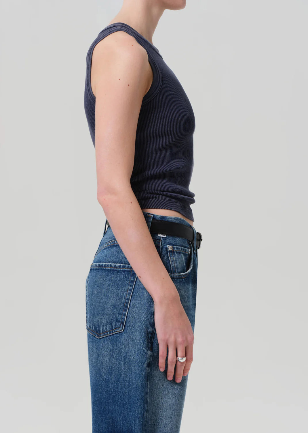 Isabel Rib Tank - Mineral Navy