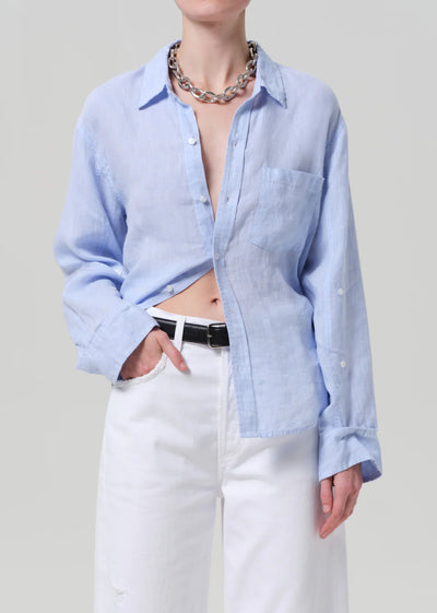 Kayla Shrunken Linen Shirt - Glint