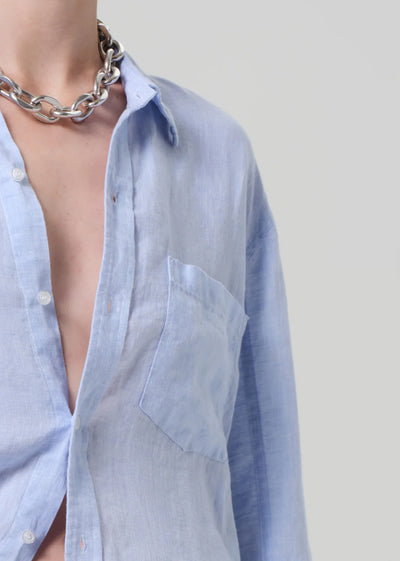 Kayla Shrunken Linen Shirt - Glint