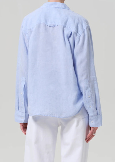 Kayla Shrunken Linen Shirt - Glint
