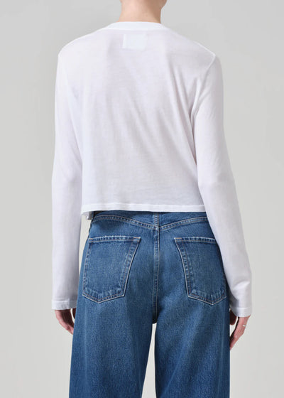 Sabine Cropped Long Sleeve - White