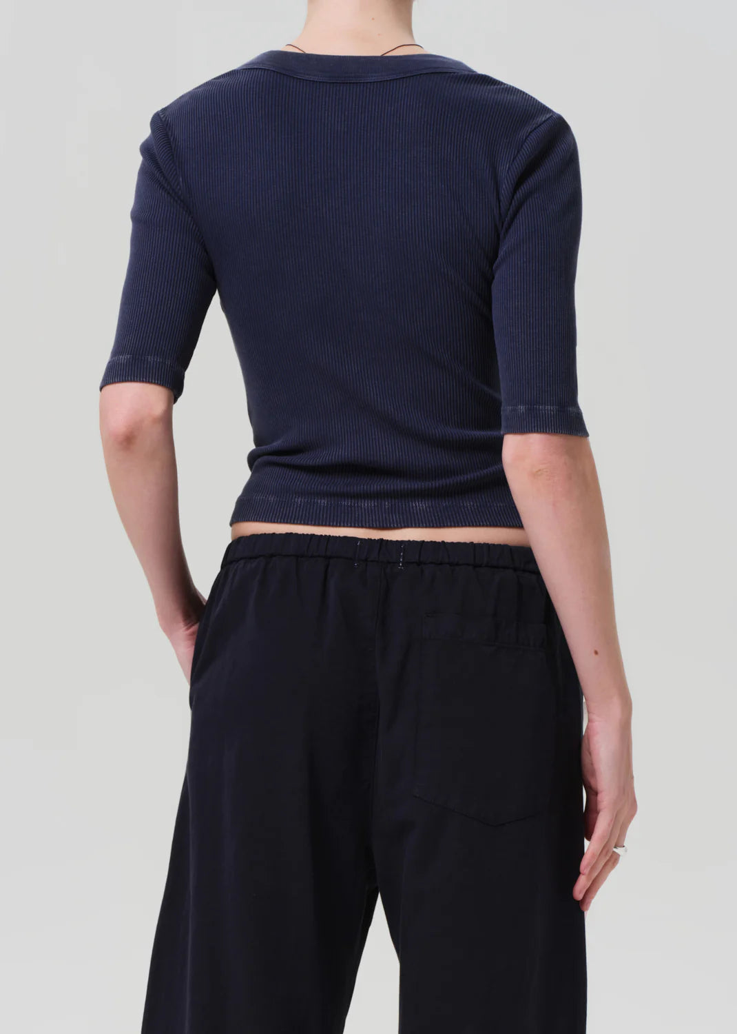 Nali Short Sleeve Henley - Mineral Navy
