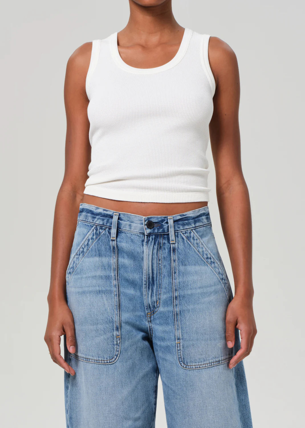 Inez Waffle Tank - Pashmina