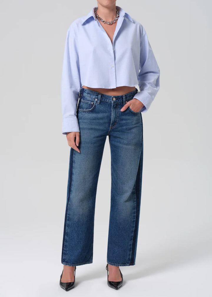 Ana Cropped Shirt - Blue