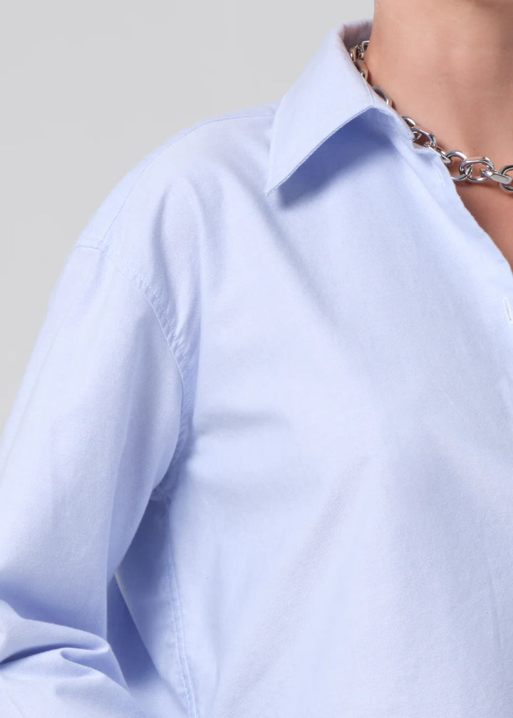 Ana Cropped Shirt - Blue