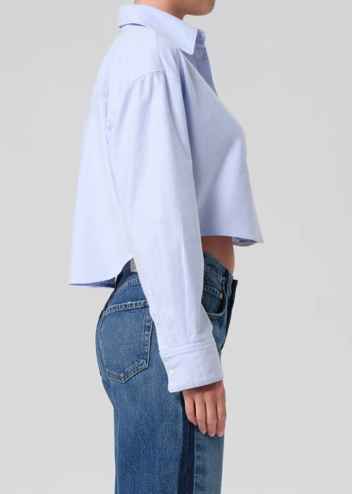 Ana Cropped Shirt - Blue