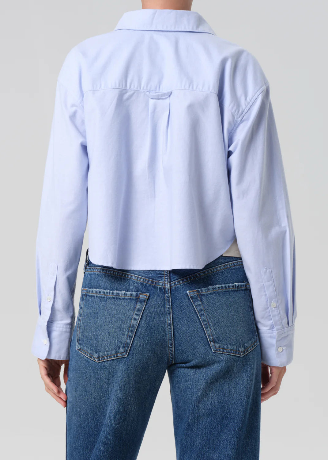 Ana Cropped Shirt - Blue