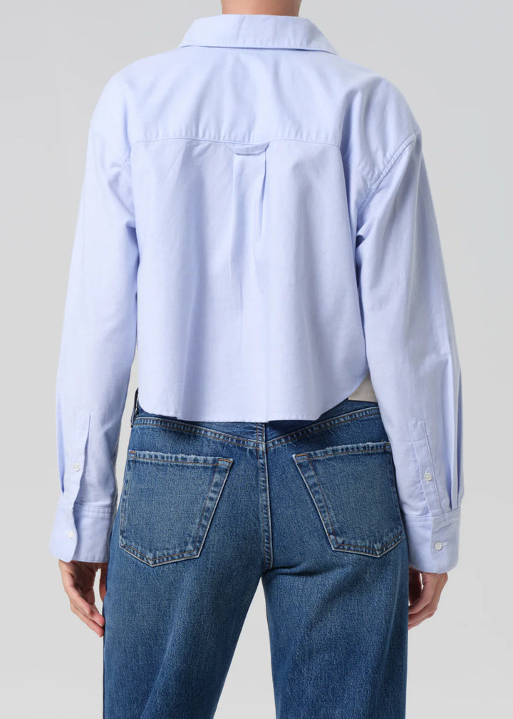 Ana Cropped Shirt - Blue