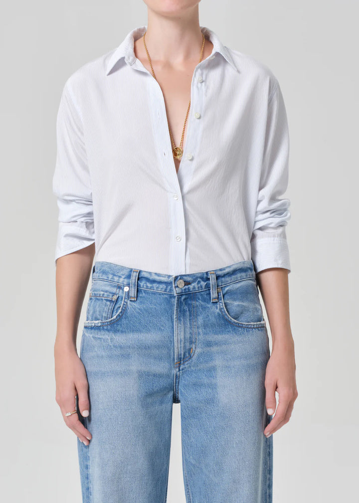 Avni Slim Shirt - Blue Micro Stripe