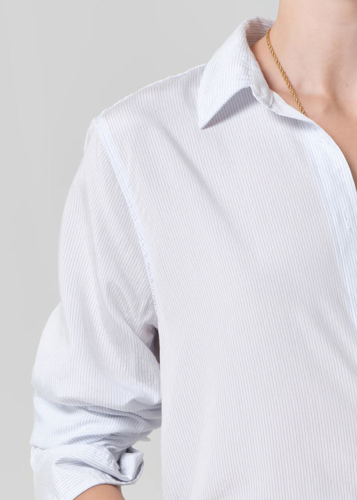 Avni Slim Shirt - Blue Micro Stripe