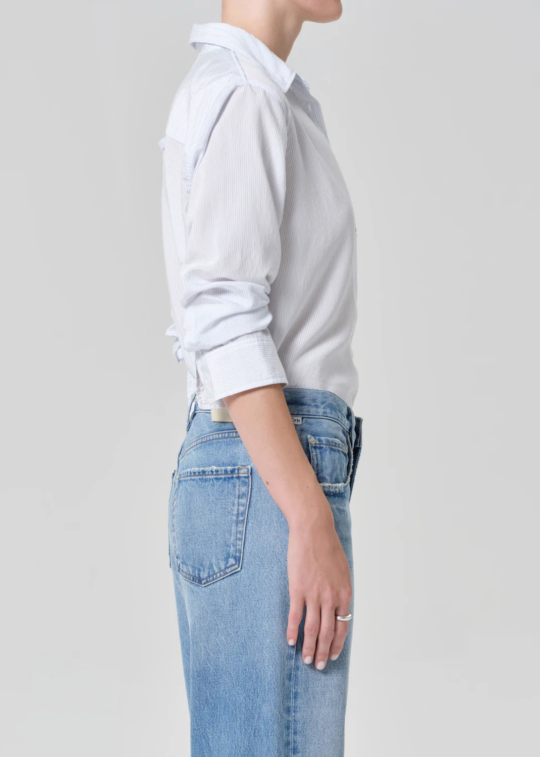 Avni Slim Shirt - Blue Micro Stripe