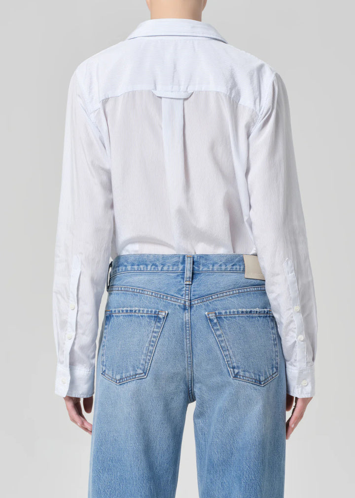 Avni Slim Shirt - Blue Micro Stripe