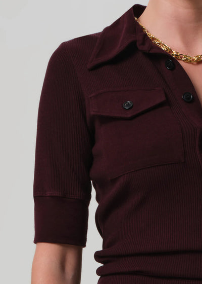 Amina Polo Shirt - Mahogany