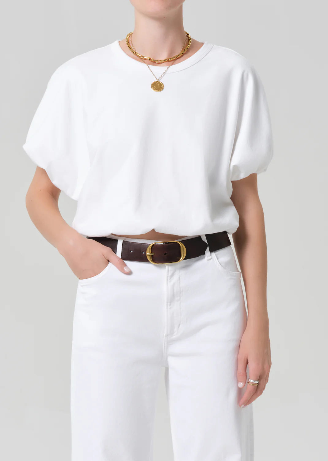 Gia Bubble Tee - Soft White