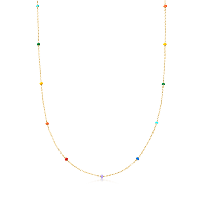 Rainbow Enamel Bead Necklace