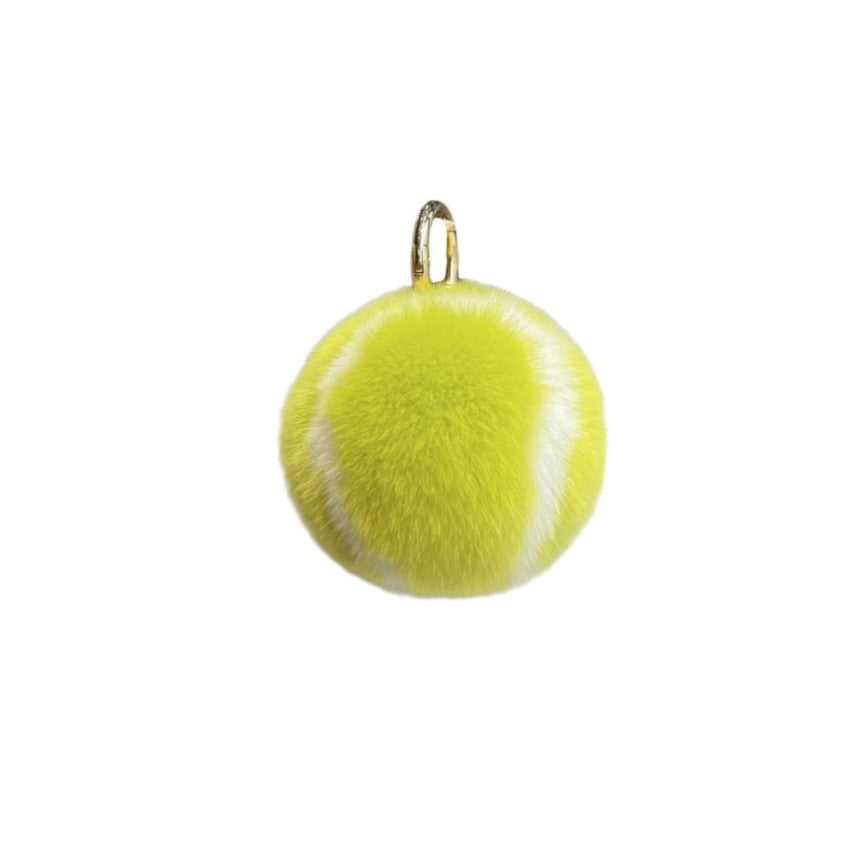 Fur Tennis Ball Keychain