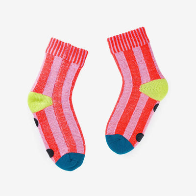 Big Stripe House Socks - Poppy Lilac