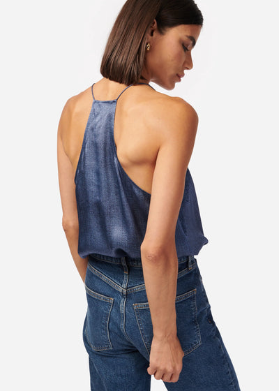 Racer Charmeuse Cami - Raw Denim